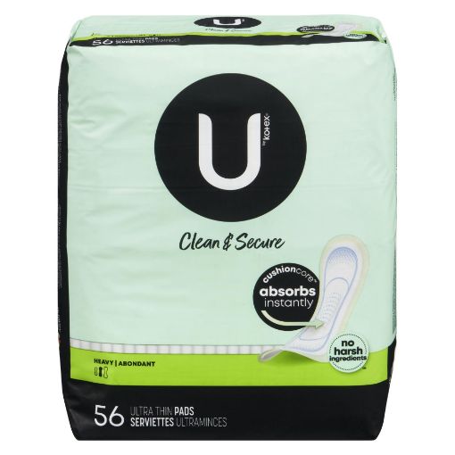 Picture of U BY KOTEX CLEAN AND SECURE ULTRA THIN PADS 56S