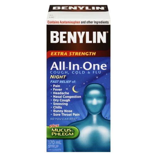 Picture of BENYLIN ALL IN ONE NIGHT SYRUP 170ML                                       