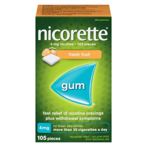 Picture of NICORETTE GUM - FRESH FRUIT 4MG 105S