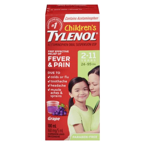 Picture of TYLENOL CHILDRENS - GRAPE 100ML                                            