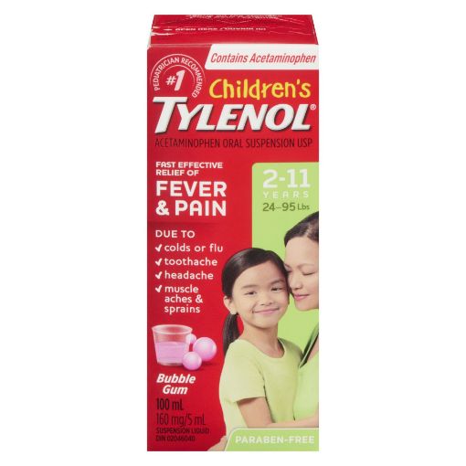Picture of TYLENOL CHILDRENS - BUBBLEGUM 100ML                                        