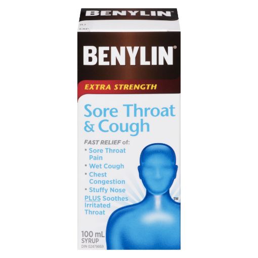 Picture of BENYLIN SORE THROAT+COUGH SYRUP 100ML                                      