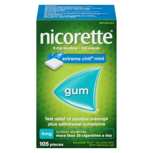 Picture of NICORETTE GUM - EXTREME CHILL 4MG 105S                                     