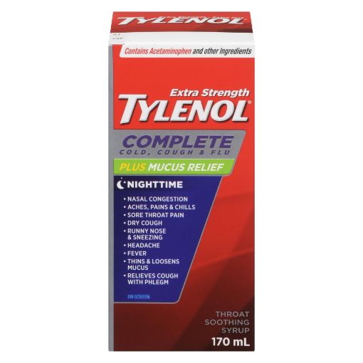 Picture of TYLENOL COMPLETE NIGHT SYRUP - EXTRA STRENGTH 170ML                        