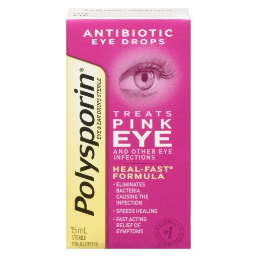 Picture of POLYSPORIN ANTIBIOTIC PINK EYE DROPS 15ML                                  