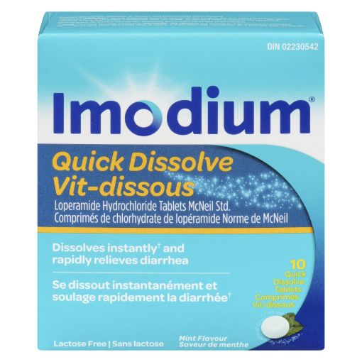 Picture of IMODIUM QUICK DISSOLVE TABLET 2MG 10S                                      