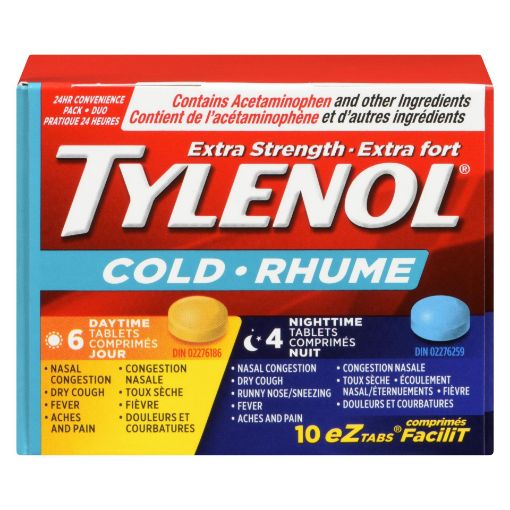 Picture of TYLENOL COLD - DAY/NIGHT - EXTRA STRENGTH TABLET 10S                       