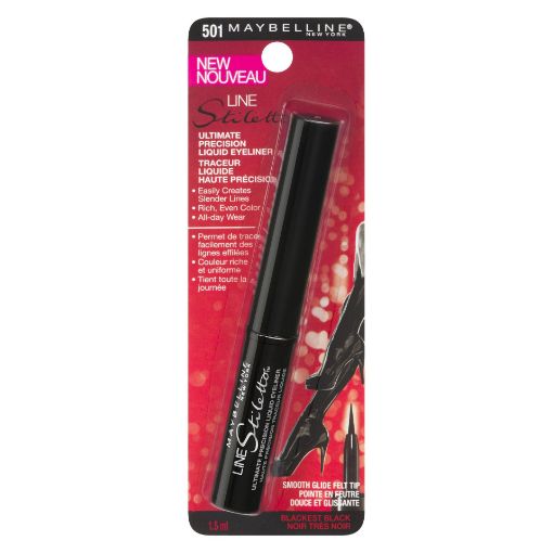 Picture of MAYBELLINE LINE STILETTO LIQUID EYE LINER - BLACKEST BLACK LIQUID