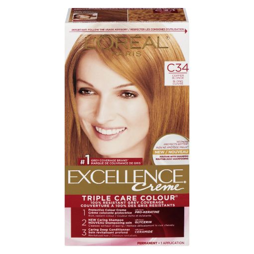 Picture of LOREAL EXCELLENCE HAIR COLOUR - LIGHT COPPER BLONDE #C34                   