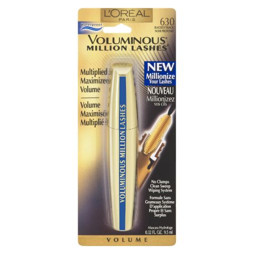 Picture of LOREAL VOLUMINOUS MILLION LASHES MASCARA - BLACKEST BLACK - WATERPROOF 10ML