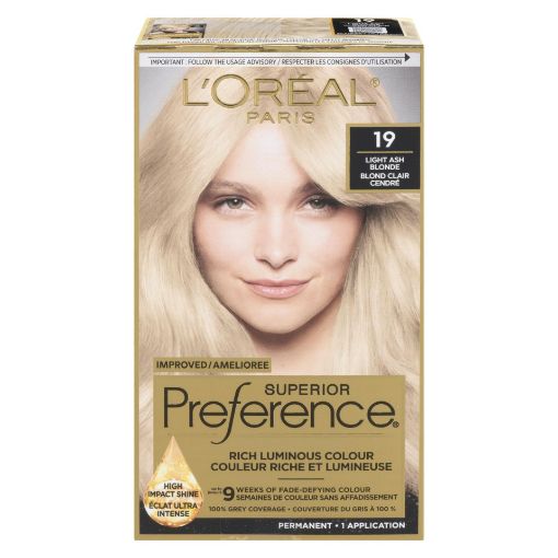 Picture of LOREAL PREFERENCE HAIR COLOUR - LIGHT ASH BLONDE #19                       