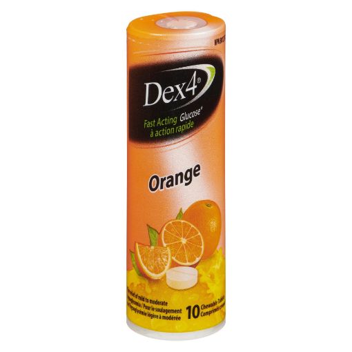 Picture of DEX 4 GLUCOSE TABLETS - ORANGE 10S
