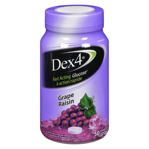 Picture of DEX 4 GLUCOSE TABLETS - GRAPE 50S