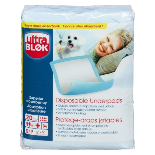 Picture of ULTRA-BLOK DISPOSABLE UNDERPADS - SMALL - MODERATE TO HIGH 20S
