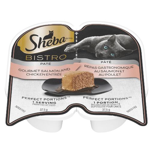 Picture of SHEBA BISTRO WET CAT FOOD PATE - GOURMET SALMON and CHICKEN ENTREE 75GR