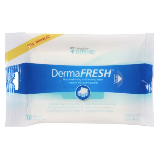 Picture of MEDPRO DEFENSE DERMAFRESH FLUSH BATHING and CLEANING WIPES 10S