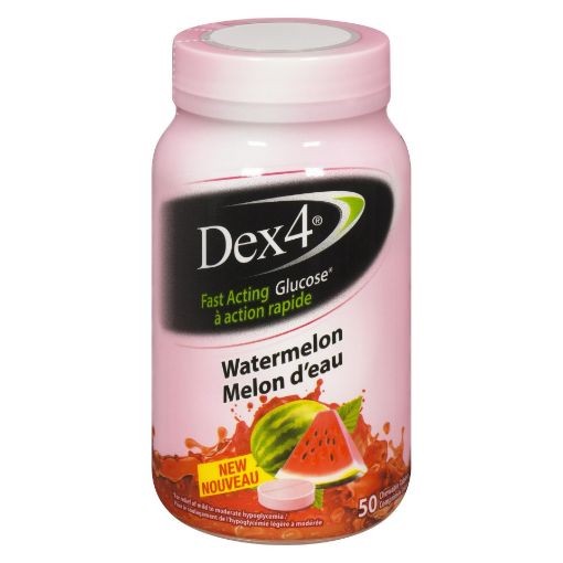 Picture of DEX 4 GLUCOSE TABLETS - BOTTLE - WATERMELON 50S