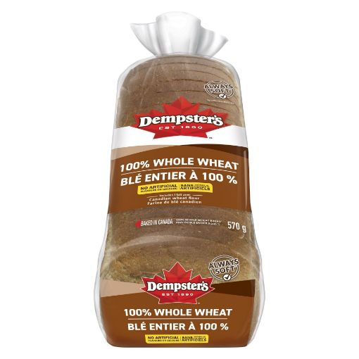 Picture of DEMPSTERS HOLSUM BREAD - WHOLE WHEAT 570GR