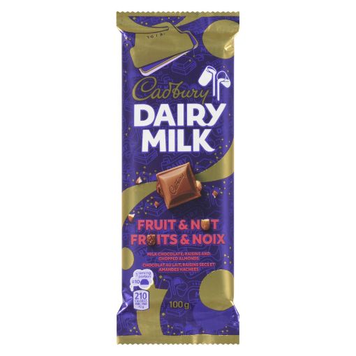 Picture of CADBURY DAIRY MILK FRUIT and NUT - FAMILY BAR 100GR