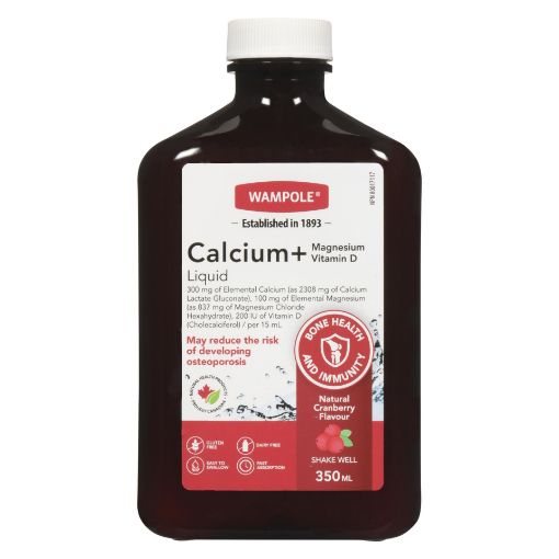 Picture of WAMPOLE CALCIUM MAGNESIUM and VITAMIN D LIQUID - CRANBERRY 350ML