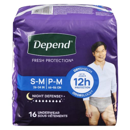 Picture of DEPEND FRESH PROTECTION UNDERWEAR FOR MEN - NIGHT DEFENSE - S/M 16S