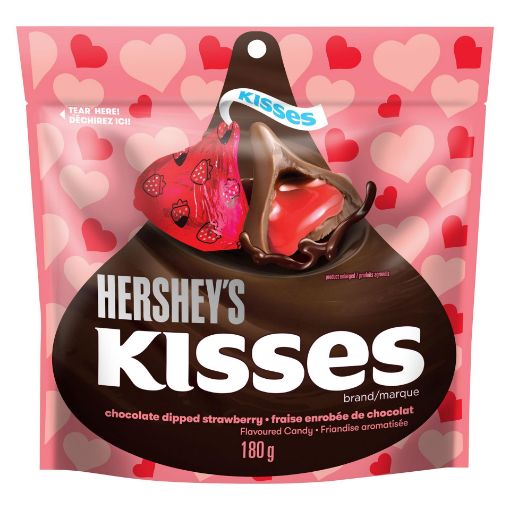 Picture of HERSHEY KISSES - CHOCOLATE DIPPED STRAWBERRY 180GR