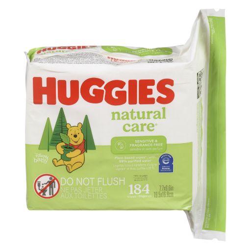 Picture of HUGGIES NATURAL CARE BABY WIPES REFILL - FRAGRANCE FREE 184S
