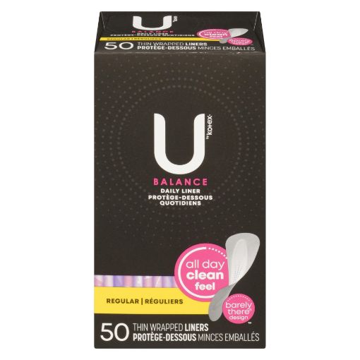 Picture of U BY KOTEX BALANCE LINERS - REGULAR THIN 50S