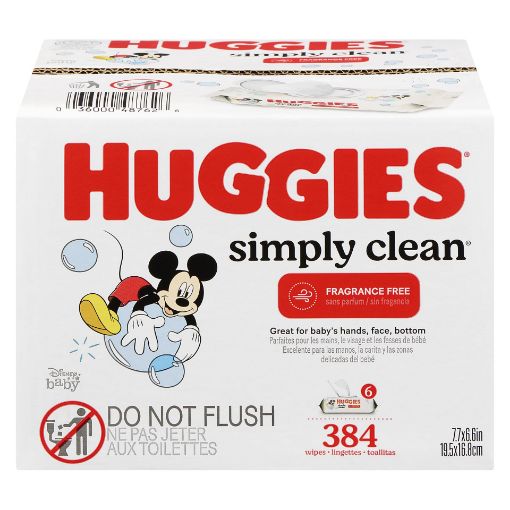 Picture of HUGGIES SIMPLY CLEAN WIPES UNSCENTED 384S                                  