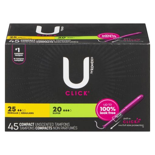 Picture of U BY KOTEX CLICK COMPACT TAMPONS - REGULAR/SUPER 45S