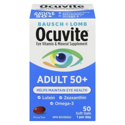 Picture of BAUSCH and LOMB OCUVITE ADULT 50+ EYE VITAMIN and MINERAL SUPPLEMENT 50S