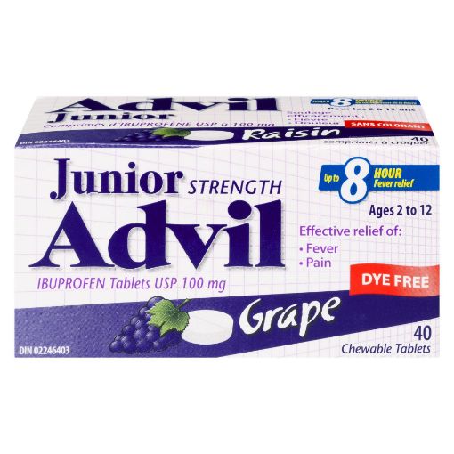 Picture of ADVIL JUNIOR CHEWS - DYE FREE - GRAPE  40S