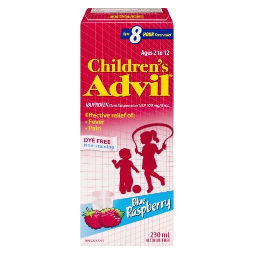 Picture of ADVIL CHILDRENS SUSPENSION DYE FREE BLUE RASPBERRY 230ML