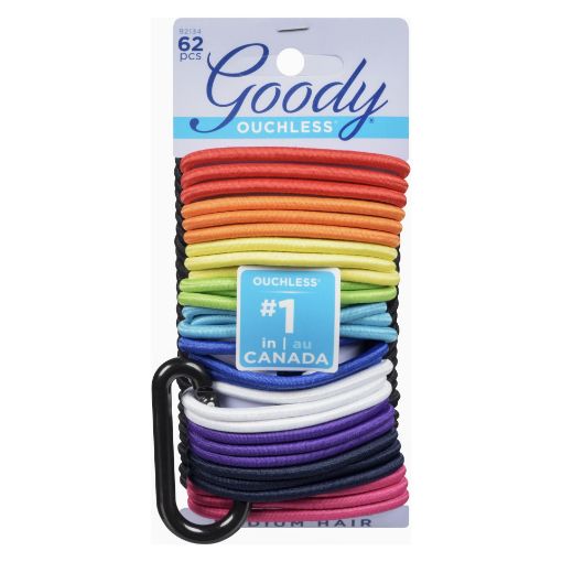 Picture of GOODY OUCHLESS ELASTICS BLACK/BRIGHTS W/CARBINER CLIP 62S