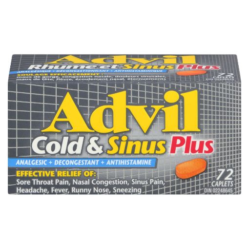 Picture of ADVIL COLD and SINUS PLUS CAPLETS 200MG 72S