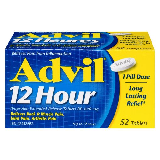 Picture of ADVIL 12 HOUR IBUPROFEN 52S                                                