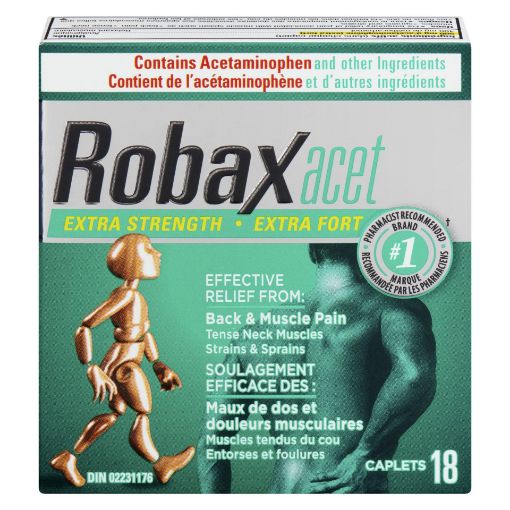 Picture of ROBAXACET EXTRA STRENGTH CAPLET 500MG 18S                                  