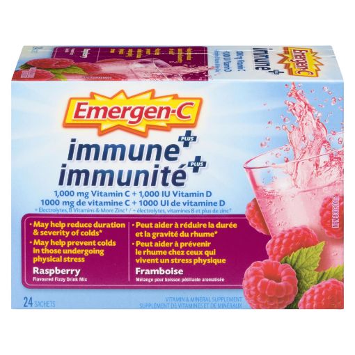 Picture of EMERGEN-C IMMUNE PLUS RASPBERRY 24S                                        