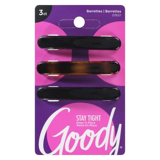 Picture of GOODY SLIDE PROOF AUTOCLASP BARRETTES - SMALL - BLACK/TORT 3S