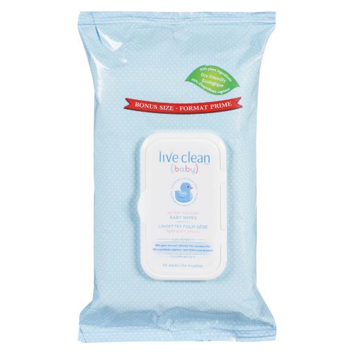 Picture of LIVE CLEAN BABY WIPES 56S                                                  