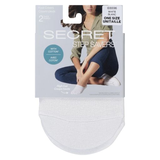 Picture of SECRET FOOTCOVER SNEAKER COTTON WHITE O/S 2PR