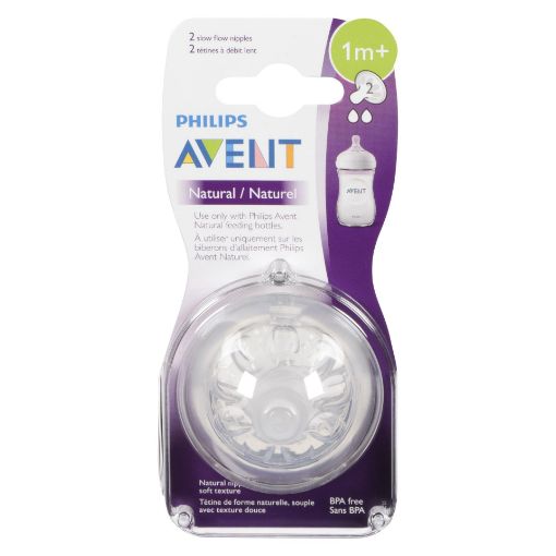 Picture of PHILIPS AVENT NATURAL SLOW FLOW NIPPLE 1M+