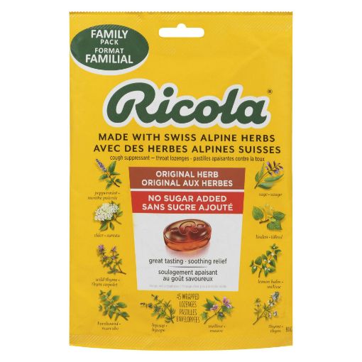 Picture of RICOLA SWISS HERB LOZENGE DROPS - FAMILY BAG MOUNTAIN HERB NSA 45S