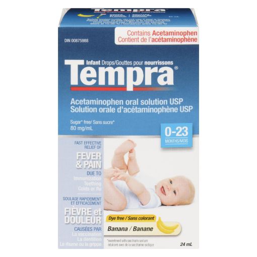 Picture of TEMPRA DROPS - BANANA 80MG/5ML 24ML                                        