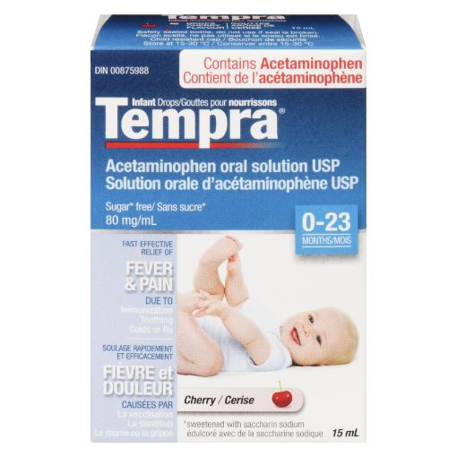 Picture of TEMPRA DROPS - CHERRY 80MG/5ML 15ML                                        