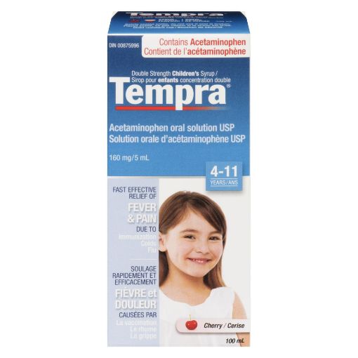 Picture of TEMPRA SYRUP - CHERRY 160MG/5ML  100ML                                     