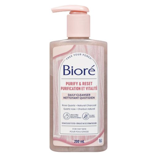 Picture of BIORE ROSE QUARTZ and CHARCOAL DAILY PURIFYING CLEANSER 200ML