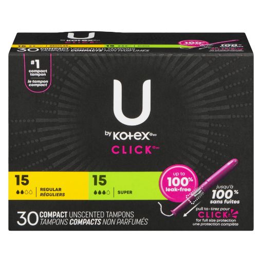 Picture of U BY KOTEX CLICK COMPACT TAMPONS - REGULAR/SUPER 30S