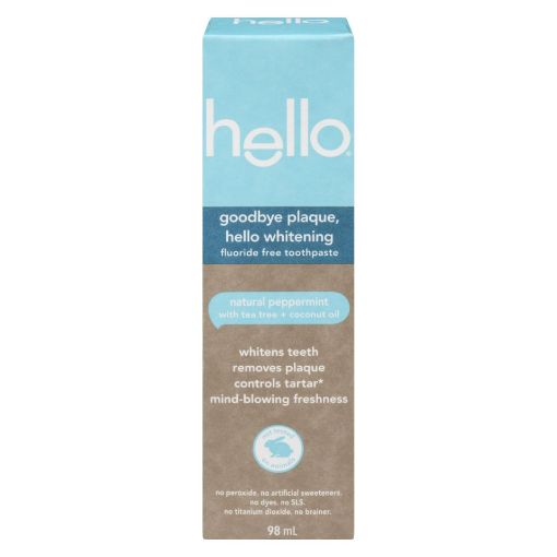 Picture of HELLO GOODBYE PLAQUE HELLO WHITENING FLUORIDE FREE TOOTHPASTE 98ML
