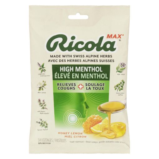 Picture of RICOLA SWISS HERB LOZENGE DROPS - HONEY LEMON MENTHOL CENTRES 34S